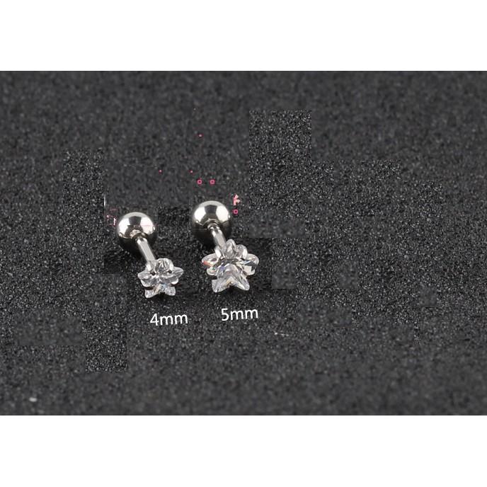 Khuyên titan đính kim ngôi sao nhiều size