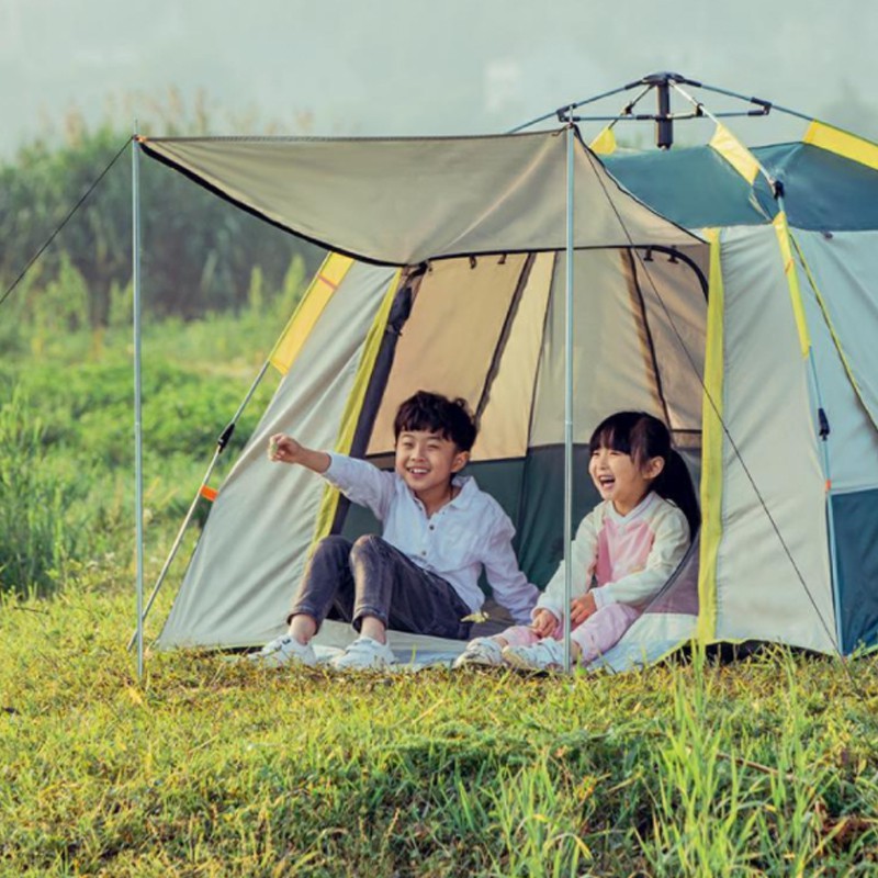 Lều cắm trại cho 3-4 người lều picnic tự động 1 cửa chính 3 cửa sổ, chống nắng chống mưa chất Liệu chống thấm