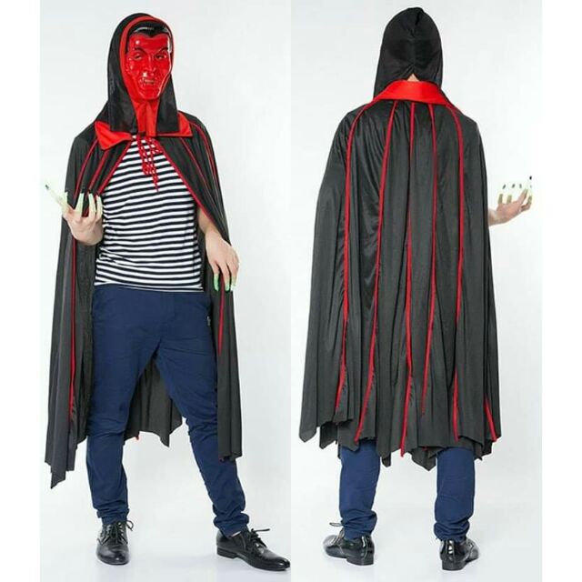 Áo choàng mặt nạ Dracula sọc đỏ Áo choàng cánh dơi