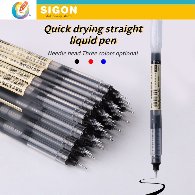1 Bút Bi Mực Nước Đầu Bút 0.5mm Có Ống Mực Mực Lỏng Phù Hợp Cho Học Sinh/Văn Phòng