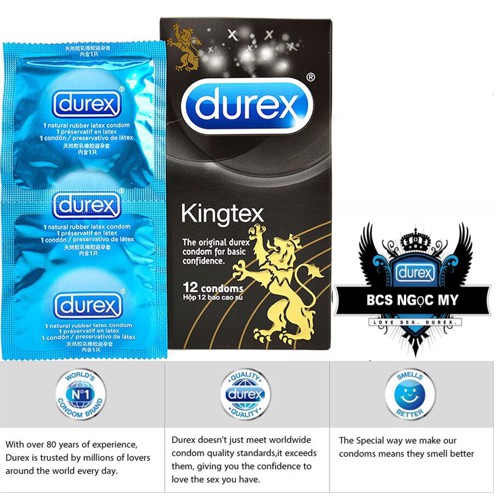 Bao Cao Su ÔM SÁT Có Cảm Giác Thật Nhất Durex KingTex 12 Bao