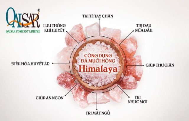 Muối hồng HIMALAYAN Qaisar với 84 khoáng chất cần thiết cho cơ thể