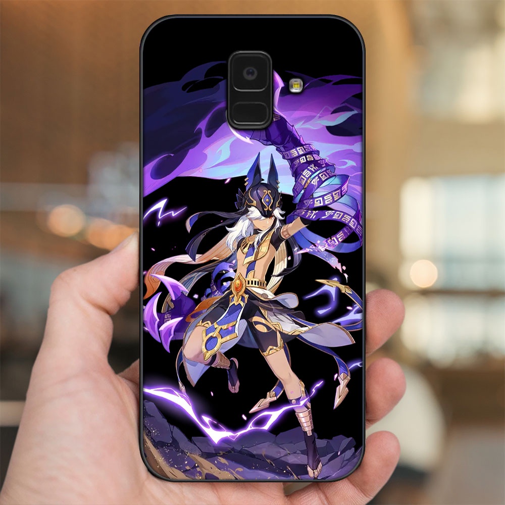 Ốp lưng Samsung A5 2018, A6 2018, A8 2018, J6 2018, A8 Plus viền đen in hình Cyno Genshin Impact