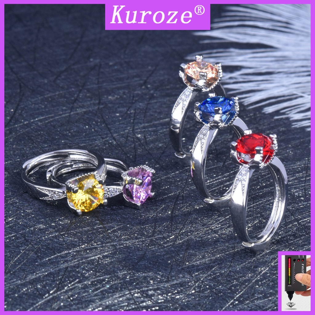 Nhẫn đính đá moissanite 2 carat hàng nhập khẩu nhiều màu sắc tùy chọn