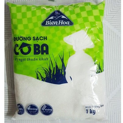 COMBO 3 GÓI ĐƯỜNG SẠCH CÔ BA BIÊN HÒA - gói 1kg