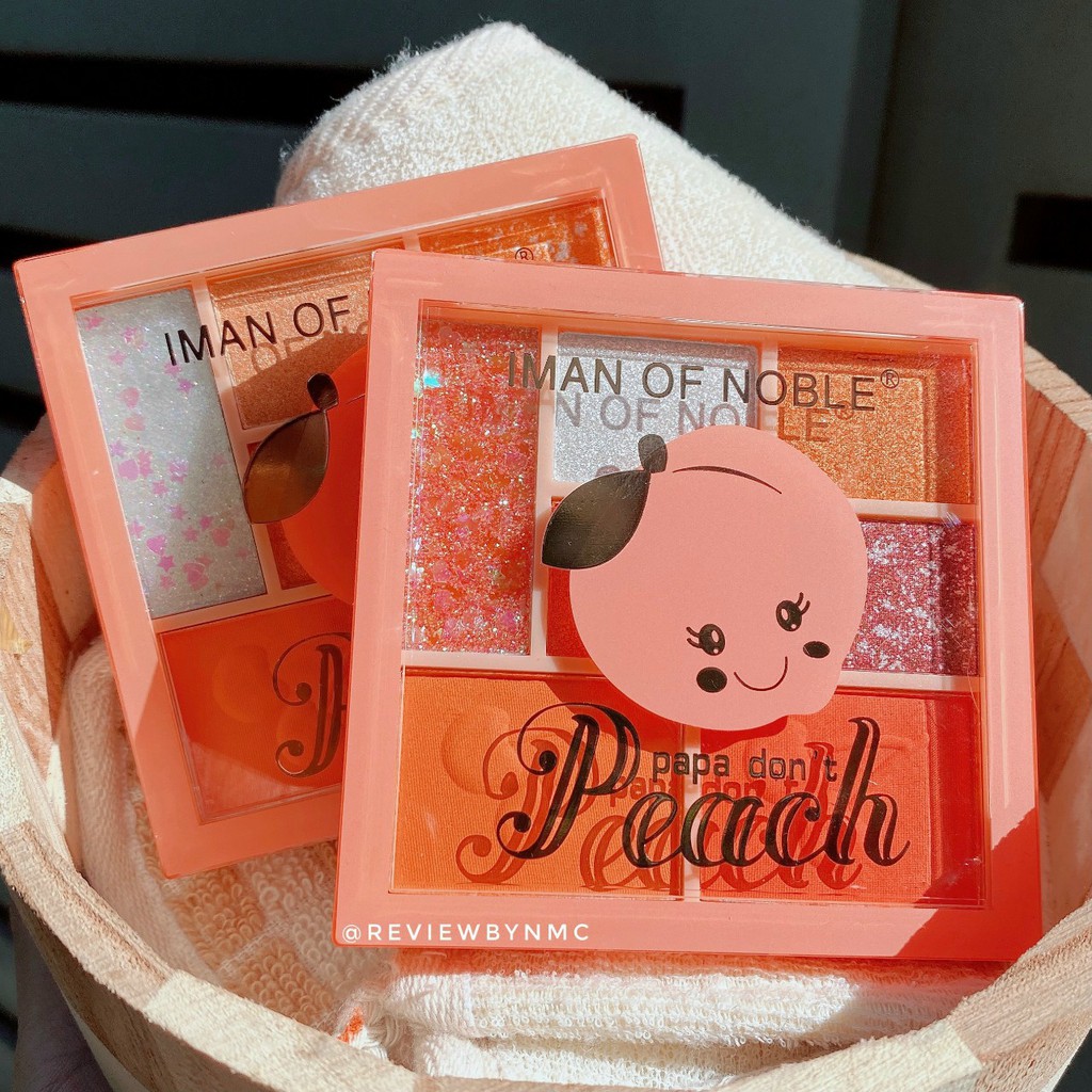 Phấn mắt nhũ kim tuyến iMan Peach 7 ô &amp; má hồng