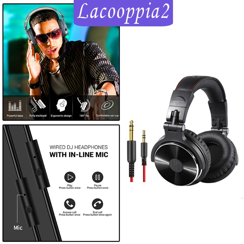 [LACOOPPIA2] Over Ear DJ Stereo Wired Headphone Headsets for Studio