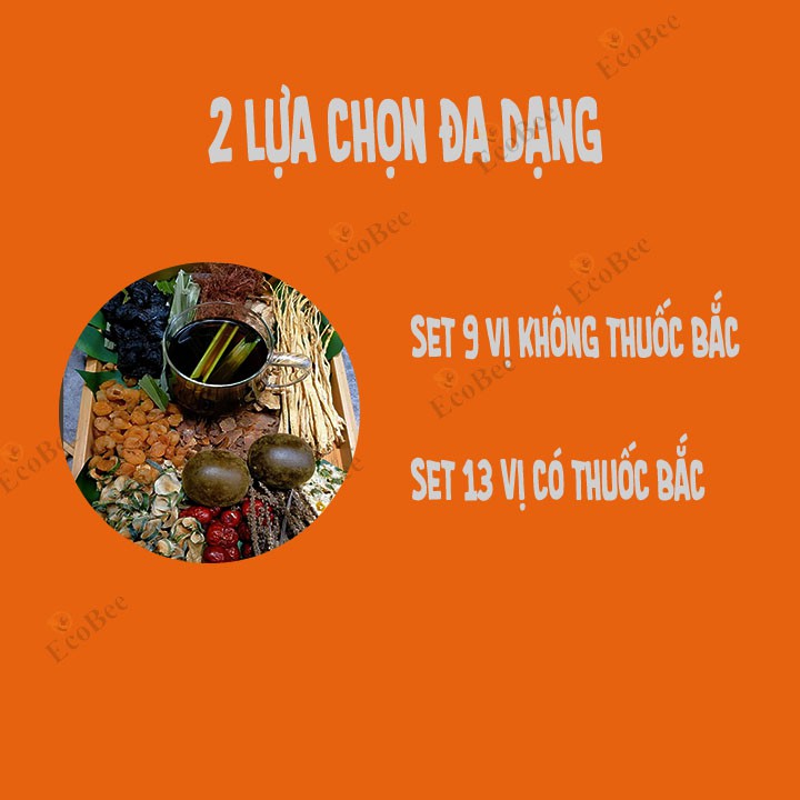 Trà Sâm Bí Đao Hạt Chia Set 13 Vị Thanh Nhiệt, Ecobee - Kèm Cách Nấu