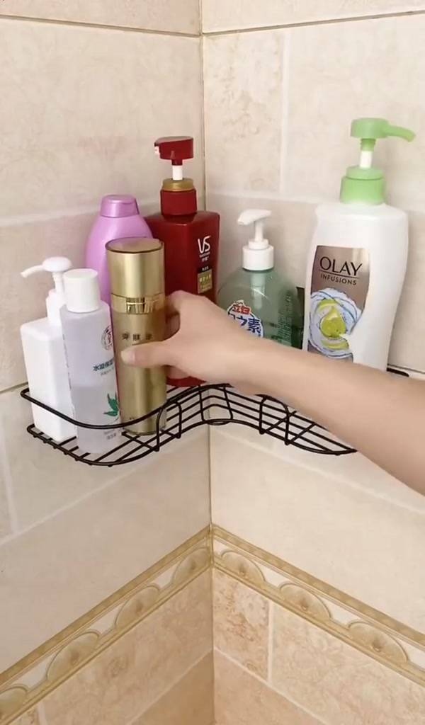 Kệ góc nhà tắm dán tường chịu lực, giá treo để đồ thép không gỉ chắc chắn tiện lợi | BigBuy360 - bigbuy360.vn