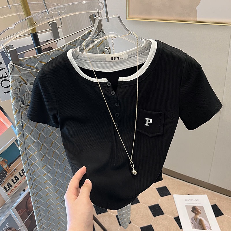 Áo Thun Tay Ngắn Dáng Ôm Phong Cách Thời Trang Dành Cho Nữ