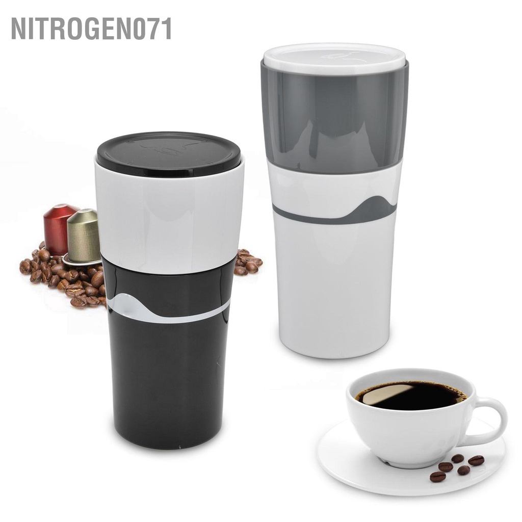 Nitrogen071 Máy pha cà phê nhỏ giọt cầm tay 450ml du lịch cho viên nang K Cup