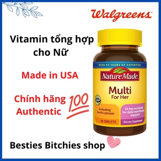 Vitamin tổng hợp cho nữ Nature Made Multi vitamin for her