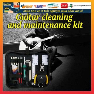 Bộ dụng cụ sửa chữa guitar đàn ghi ta chuyên dụng kèm pick guitar thước đo cờ lê lục giác kìm chốt đàn guitar