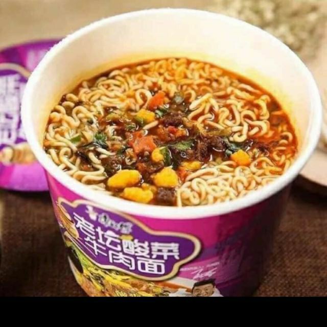 1 Cốc Mỳ Tôm Dưa Bò Chua Cay Màu Tím Hãng Sư Phụ Khang