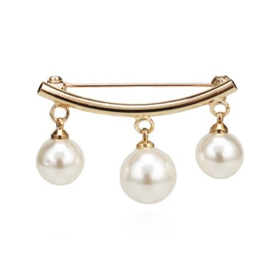 Ghim Cài Áo Đính Ngọc Trai Đơn Giản Thời Trang