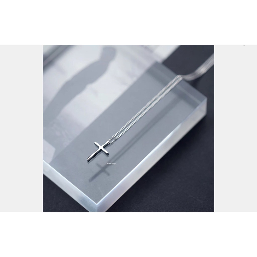 Dây chuyền bạc nữ TLEE mặt thánh giá trơn bạc Italy TleeJewerly D0168