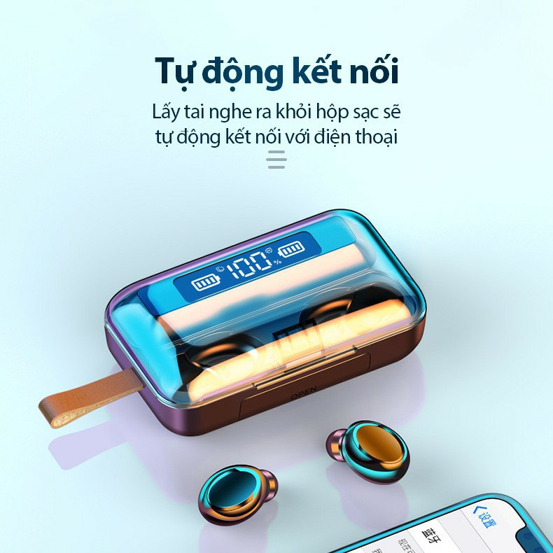 Tai Nghe Bluetooth AMOI F9-5 PRO Quốc Tế Nút Cảm Ứng, Pin Trâu 3500maH, Hiển Thị Pin, Micro HD - Tai nghe không dây | BigBuy360 - bigbuy360.vn