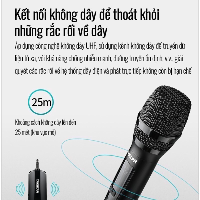 Micro Không Dây Hát Karaoke Takstar TS-K201 Độ Nhạy Cao, Chống Nhiễu, Khoảng Cách Xa, Chính Hãng Cao Cấp Bảo Hành 1 Năm
