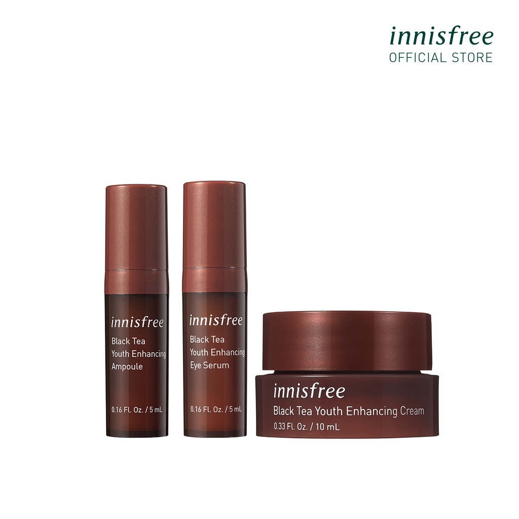 (Quà tặng) Bộ sản phẩm chống lão hóa trà đen Innisfree Black Tea Youth Enhancing Ampoule Set