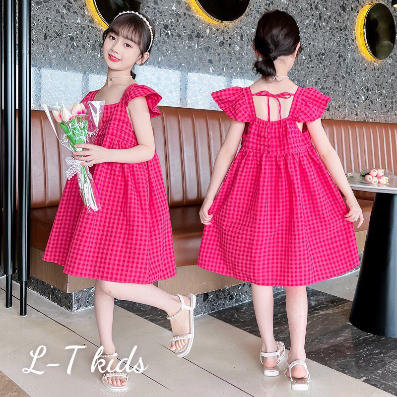 SALE VÁY KARO MỀM MỊN VÁY XÒE BÉ GÁI CỰC XINH(VKR)