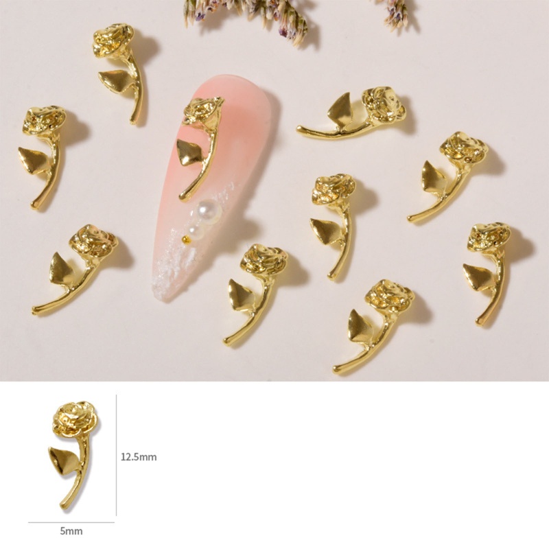 Set 10 Phụ Kiện Hoa Hồng 3D Đính Móng Nghệ Thuật