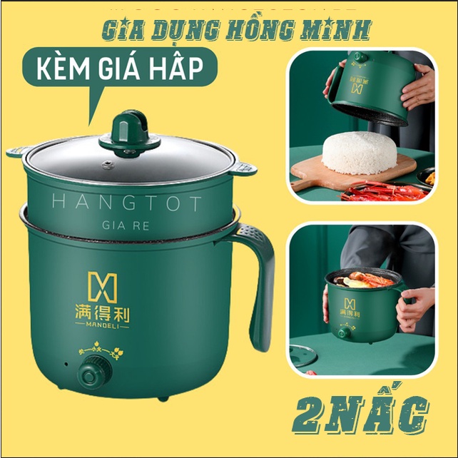 [Deal Sốc ❤️] NỒI LẨU MINI ĐIỆN ĐA NĂNG - CA MÌ 2 TẦNG CAO CẤP, KÈM LỒNG HẤP MẪU MỚI 2022