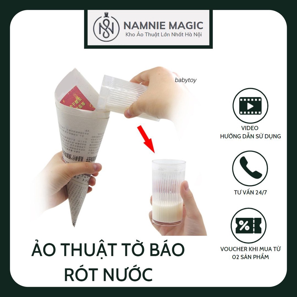 Tờ Báo Ma Thuật, Đồ Ảo Thuật Đổ Nước Vào Tờ Báo, Đạo Cụ Diễn Đường Phố, Sân Khấu, Đồ Chơi Sáng Tạo, Thông Minh Cho Bé