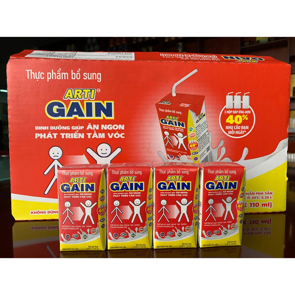 (Siêu khuyến mãi) Sữa Arti Gain 110 ml & 180ml - Tăng cân hiệu quả cho trẻ gầy - NPP chính hãng