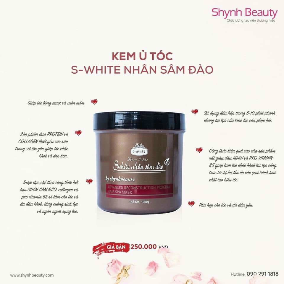 KEM Ủ TÓC NHÂN SÂM ĐÀO S-WHITE( HÀNG CHÍNH HÃNG)
