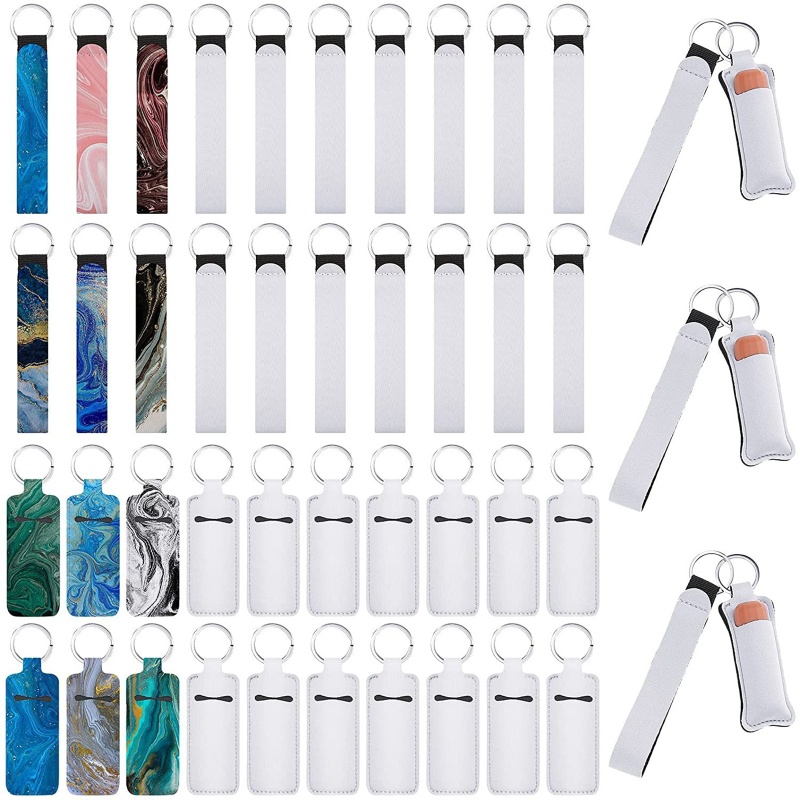 Set 40 Móc Khóa / Son Môi Dạng Ấn Nhiệt Độc Đáo Giá Đỡ