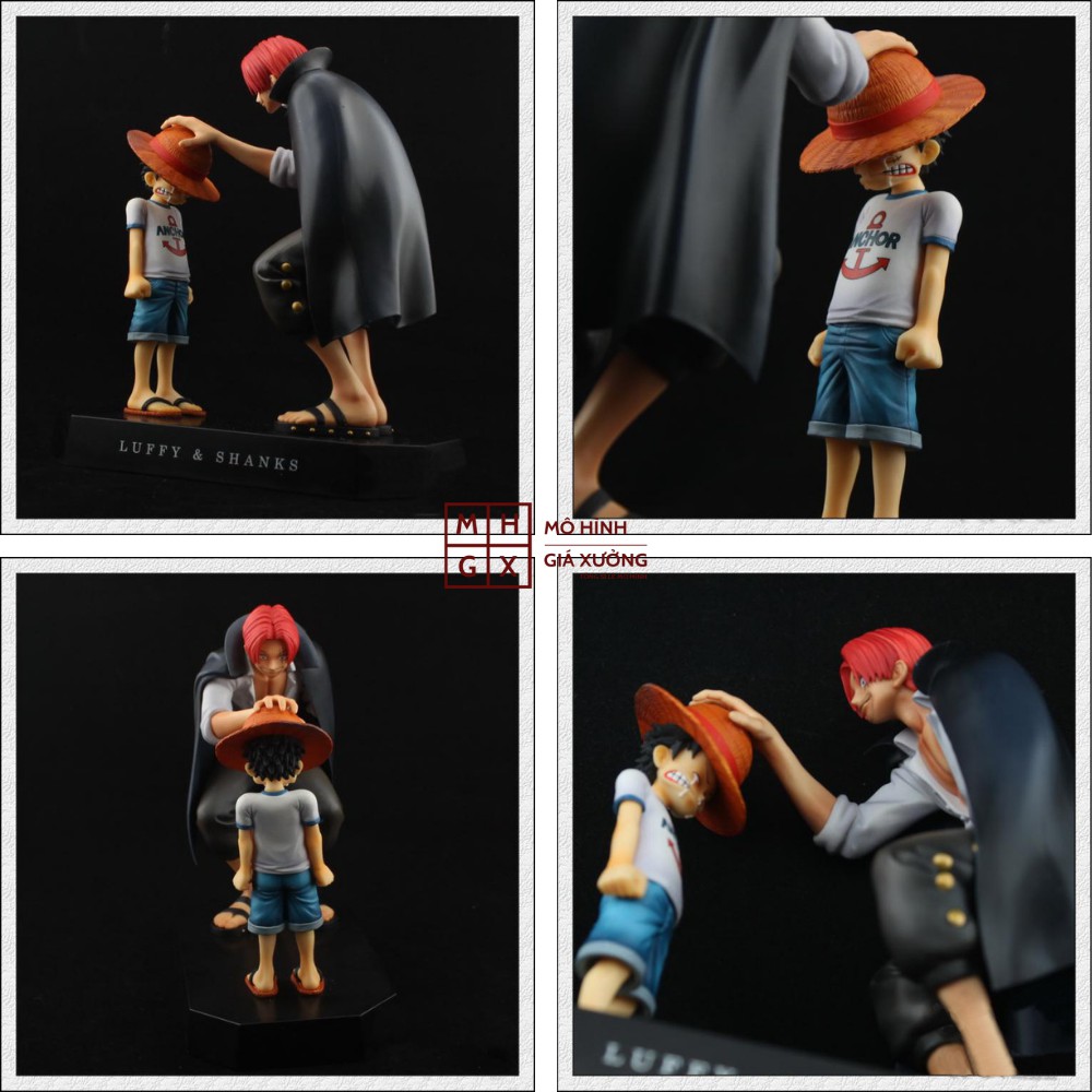 Mô hình One Piece Luffy và Shanks tóc đỏ cao 18cm khởi đầu của hành trình làm hải tặc của luffy từ đây ,figure one piece