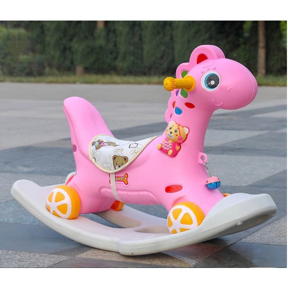Ngựa Bập Bênh Cho Bé, Xe Chòi Chân 2 in 1 Có Nhạc Siêu Dễ Thương