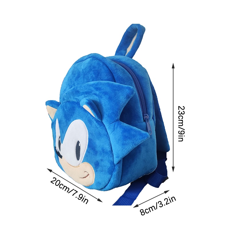 Ba Lô Đi Học Hình Nhím Sonic Nhồi Bông Đáng Yêu Cho Bé