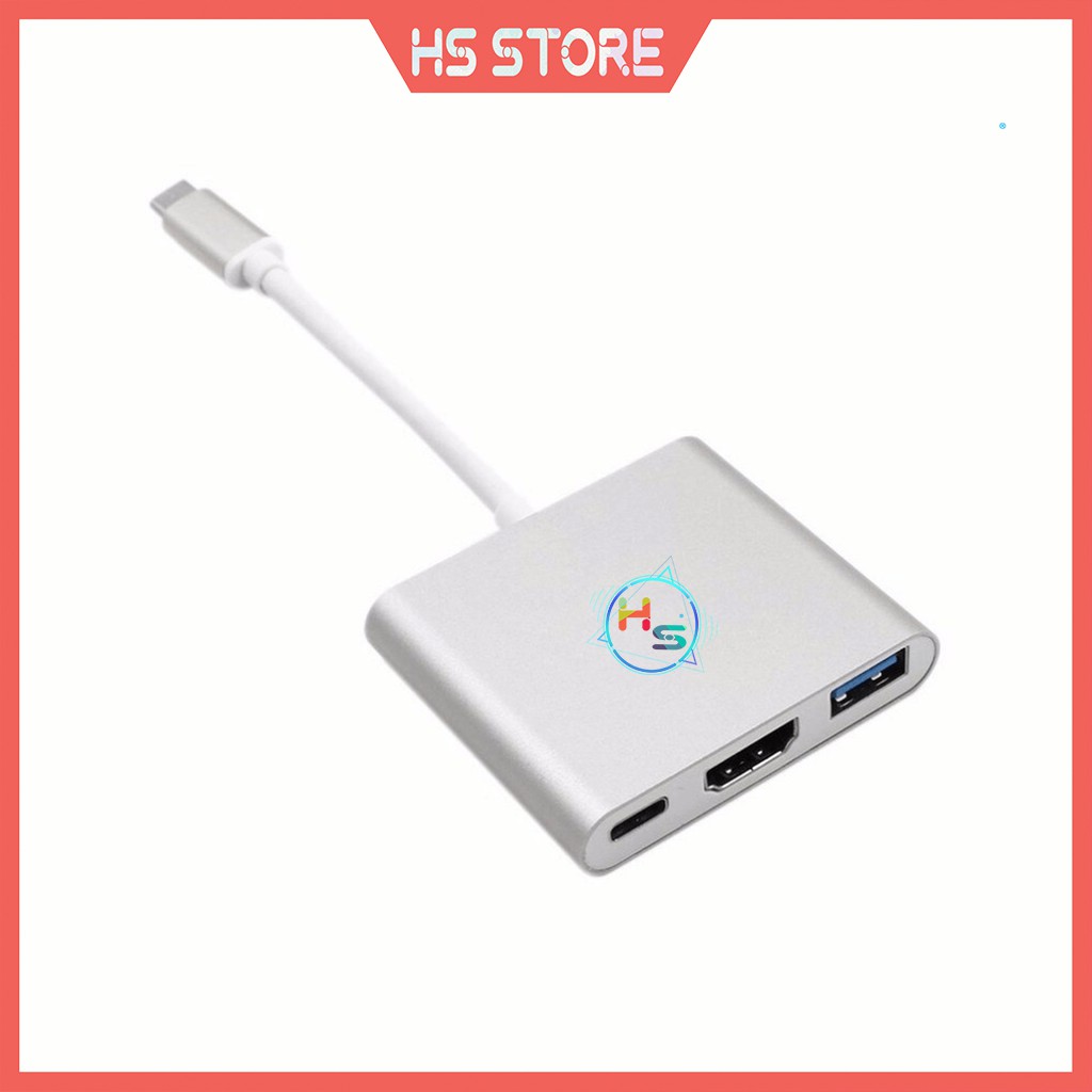 Hub Type C 3in1 - Cổng Chuyển Đổi HUB USB Type-C to HDMI, USB 3.0, PD Type-C Cho Laptop Macbook, Điện Thoại, Samsung Dex
