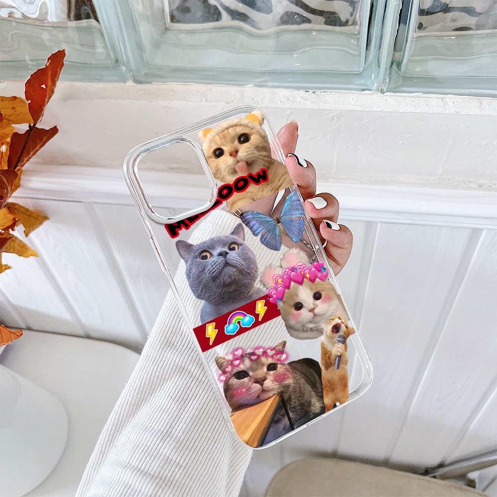 Ốp Điện Thoại Silicon Mềm Trong Suốt In Mèo Hoạt Hình Cho IPhone 11 12 13 Pro Max Mini XS Max X Xr 4 5 6 7 8 S + SE 2020