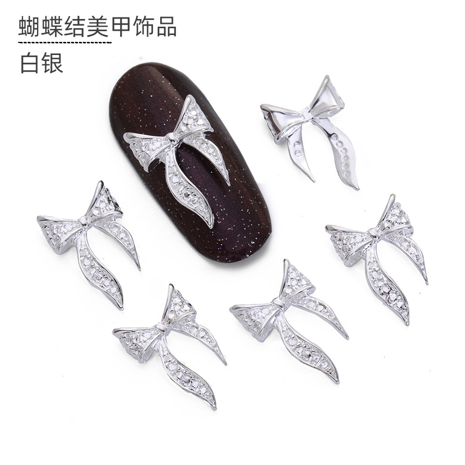 Miếng Dán Trang Trí Móng Tay Hình Bướm Bằng Hợp Kim DIY Kiểu Dáng Mới