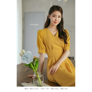 ❣️freeship❣️đầm cổ v chit eo thắt nơ