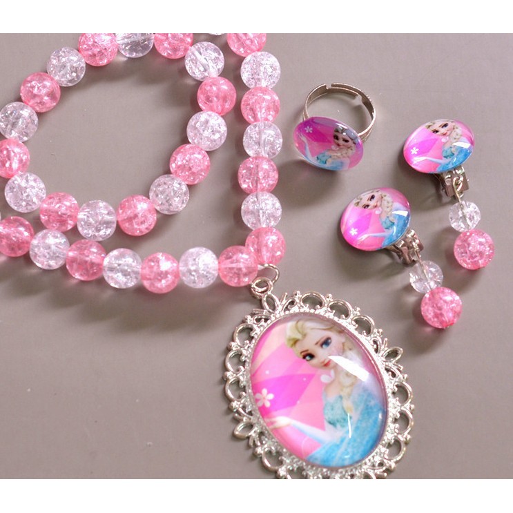 Bộ Trang Sức 6 Món Hình Công Chúa Elsa Xinh Xắn Cho Bé Gái Thời Trang