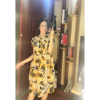 Đầm hoa vải lụa xô giá 200k