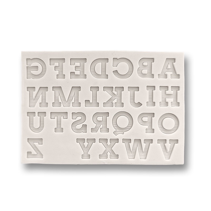 bộ khuôn silicon chữ số in hoa trang trí bánh