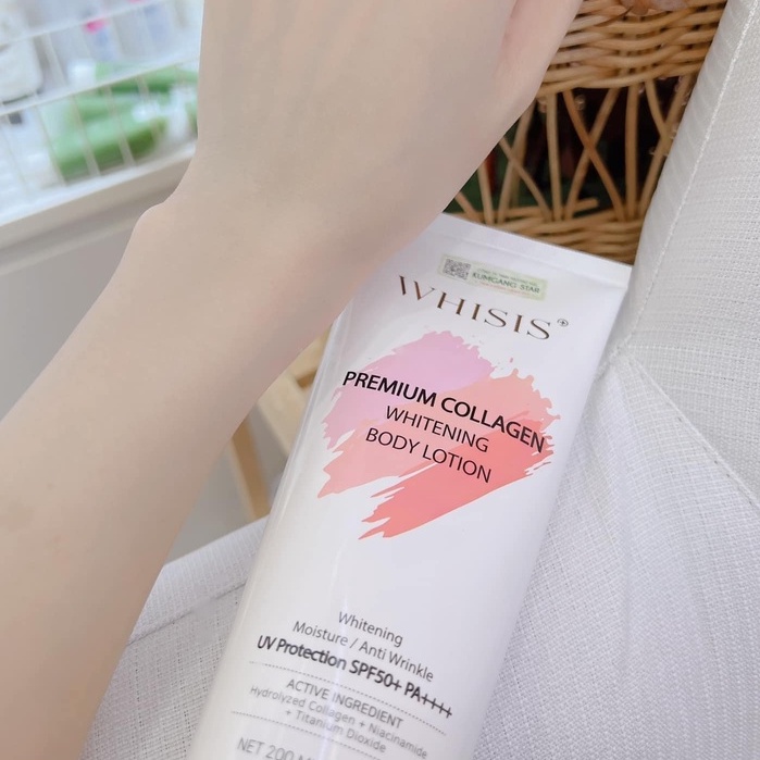 Kem Dưỡng Thể Trắng Da Chống Nắng WHISIS Premium Collagen Whitening Body Lotion 200ml