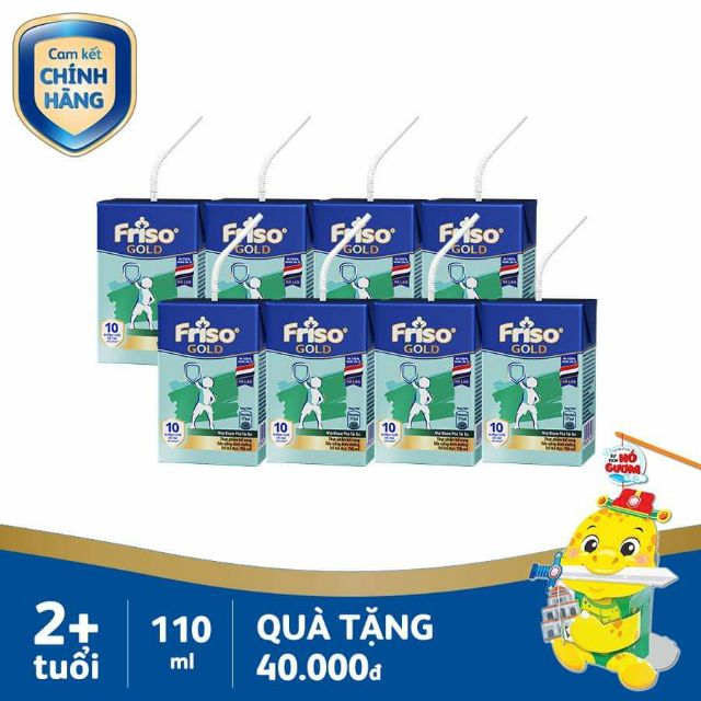 [Nhập MKBCFCV09 giảm 5% đơn 500K] Sữa bột pha sẵn Friso Gold Thùng 110ml 48 ×12 lốc (Từ 2 tuổi)