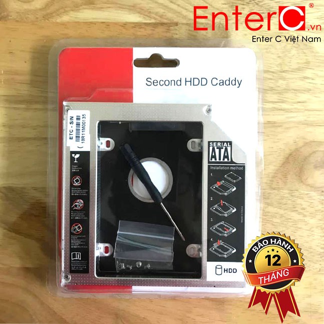 Caddy Bay chất liệu Nhôm | chuẩn SATA 3 (Canddy Bay : Mỏng 9,5mm / Dày 12.5mm) | BigBuy360 - bigbuy360.vn