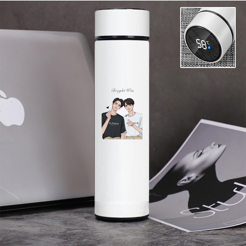 Bình giữ nhiệt đựng nước in hình BRIGHTWIN 2gether BL Thái Lan tiện lợi xinh xắn anime chibi