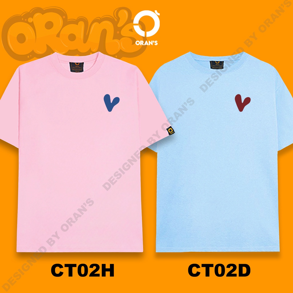 Áo đôi hình trái tim 02 unisex phông tay lỡ cho nam nữ Oversize chất COTTON, FULLBOX ORANS - ORAN'S TEE BASIC