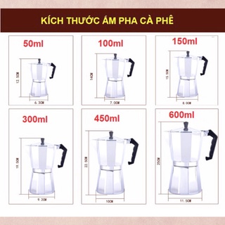 Ấm Pha Cà Phê Moka - Bình Pha Cà Phê Moka Kiểu Ý Pha Chế - Dụng Cụ Pha Chế