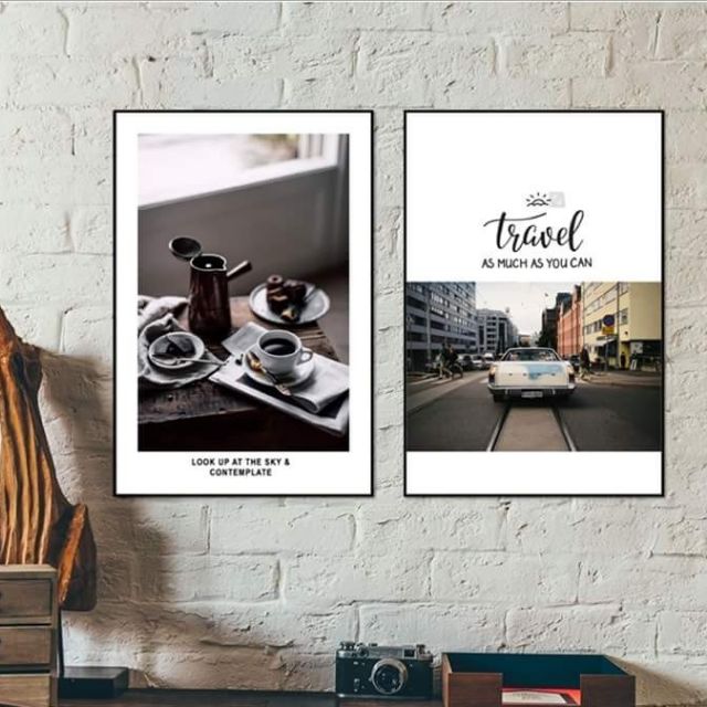 Tranh treo tường tranh canvas 40x60 bộ 2 tranh kèm khung