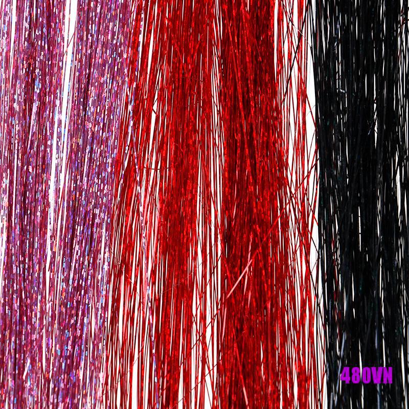 Cuộn 120 Sợi Dây Kim Tuyến Màu Cầu Vồng Trang Điểm Tóc Sành Điệu