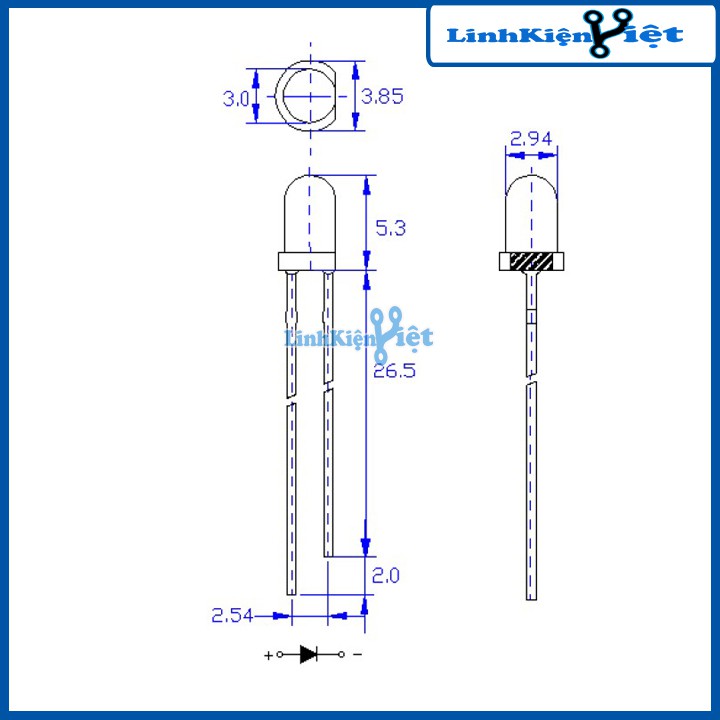 Led Phát Hồng Ngoại 940nm Đường Kính 3mm/5mm