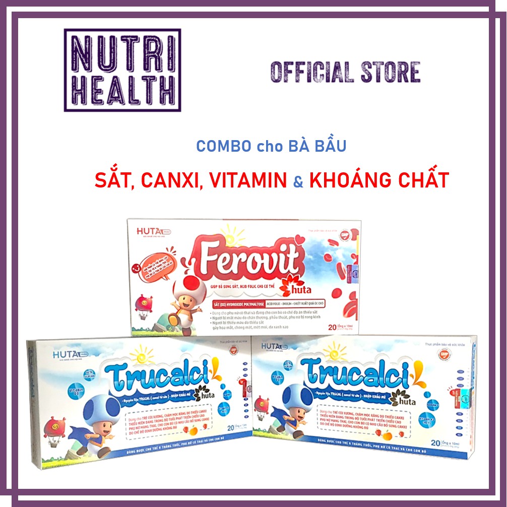 Combo cho bổ sung SẮT, tăng hấp thu CANXI, vitamin và khoáng chất dạng siro dễ hấp thu